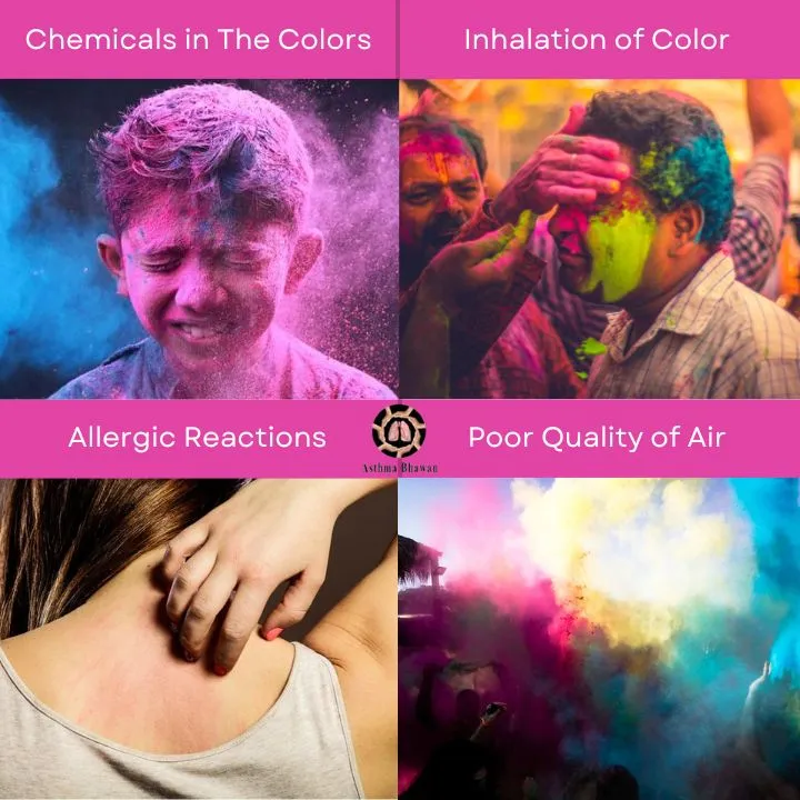 Holi colors side effects - Asthma Bhawan